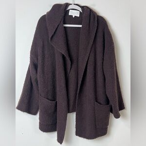 Naked Cashmere Hooded Sweater Thick Brown One Size Cardigan Oversized